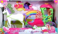 Кукла с лошадкой DEFA Lucy Принцесса, 29 см, Единорог, с каретой, свет, звук