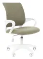 Детское компьютерное кресло CHAIRMAN KIDS 103 LT в белом пластике, ткань букле Barni оливка, стул школьника зеленый