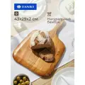 Daniks Доска разделочная деревянная 43х29х2 см, с ручкой