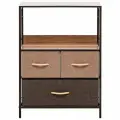 Комод Loki, Каркас коричневый, 3 ящика светло-коричневый/темно-коричневый и полка, 58х29х81.5 см.