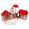 Кукольный дом с фигуркой, 72 детали, светящиеся люстры, 24х35х48 см