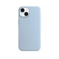 Чехол силиконовый Магсейф для iPhone 14 Sky с анимацией NFC, Silicone case Магсейф для айфон 14 - Голубой