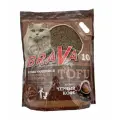 Brava Наполнитель комкующийся тофу черный кофе, 10 л