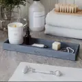 Декоративный поднос для ванной, органайзер для косметики Emily M, 35x10 см, бетон, графитовый глянцевый