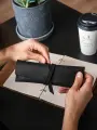 Пенал из натуральной кожи / Кожаный пенал для ручек, карандашей