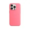 Чехол силиконовый Магсейф для iPhone 15 Pro Pink с анимацией NFC, Silicone case Магсейф для айфон 15 про - Розовый