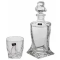 Набор для виски 3 предмета (графин 850 мл + 2 стакана по 340 мл) Crystalite Bohemia Квадро /Без декора / 037000
