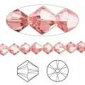 Бусина Swarovski, 6мм, Биконус (#5328), розовый персик (цвет 674), 10 шт.