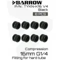 Компрессионный фитинг Barrow Compression Fitting (Extended Edition) - 16mm OD Rigid Tubing, 8шт. - Black