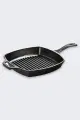 Сковорода-гриль - Lodge квадратная, чугунная, 26 см, черный, L8SGP3INT