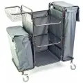 Тележка олдак разборная для горничной, ТГР 3 серый мешок