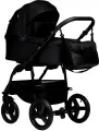 Коляска 2 в 1 Indigo Impulse Eco универсальная, всесезонная (08), черная кожа+черный