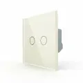 Выключатель сенсорный двухклавишный, 1 пост, цвет жемчужный LIVOLO ORIGINAL