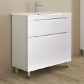 Тумба с раковиной Style Line Бергамо Мини 60 Люкс Plus напольная, антискрейтч белая