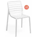 Комплект стульев садовых обеденных Doga Bistrot, 6 шт, цвет белый, NARDI