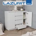 Комод для одежды большой белый Lazurit Эльбрус комод под телевизор высокий с ящиками дверцами в прихожую спальню 120х91