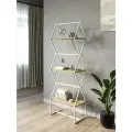 Стеллаж для книг KM LOFT Ромбо стSL белый/дуб вотан лофт для дома в гостинную перегородка