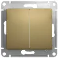 Выключатель двухклавишный титан, сх.1, 10АХ, Systeme Electric Glossa (комплект 5шт)