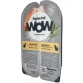 ALPHAPET WOW SUPERPREMIUM 15 шт по 80 г влажный, полнорационный корм для взрослых кошек, сочные кусочки цыпленка в соусе