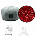 Шапочка для роста волос, красная фототерапия, нм, нм, красная инфракрасная шапочка для роста волос, лечение выпадения волос, шлем, массажер для кожи головы, grey EU Plug