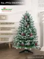 Елка искусственная литая+ПВХ заснеженная с шишками 100 см, ель на Рождество в комнату, Империя Ёлок