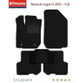 Ворсовые коврики для Renault Logan 2 2014 - Н. В, Стандарт, черные, 5шт / Рено Логан 2