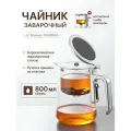 Чайник заварочный гунфу типот TEABURG v2 Premium Silver из боросиликатного стекла, 800 мл