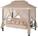 Беседка-качели «Пальмира», металл, бежевая, 254 см х 170 см х 245 см, до 400 кг