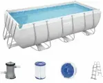Каркасный прямоугольный бассейн 404x201x100 см BestWay с фильтр-насосом и лестницей, 6478 л, 56441