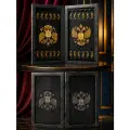 Нарды стеклянные Российский Герб RS, большие 60 на 60 см, из натурального дерева, игровое поле под стеклом