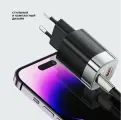 Сетевое зарядное устройство Deppa Wall Charger GaN PD, QC, 33 W, 2 порта, LED-дисплей, черное