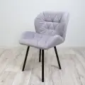 Стул мягкий со спинкой, большой, Ракушка, велюр, на ножках, пепельно-сиреневый