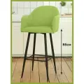 Барный стул для кухни Токио мягкий со спинкой салатовый велюр, 85 см