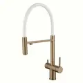 SHEVANIK Смеситель для кухни с подключением фильтра питьевой воды, золотой сатин S178G