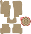 Автомобильные коврики EVA для Volkswagen Passat CC (2008-2017), бежевые с бежевым кантом, ячейка - ромб
