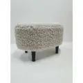 Пуфик в прихожую, Vipiart, Овальный, Мех барашек, 60/40/45