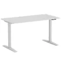 ГОРИН письменный стол 140х70 см, белый, с регулируемой высотой столешницы от пола 75-120 см, электрический привод