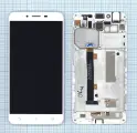 Модуль (матрица + тачскрин) для Asus ZenFone 3 Max ZC553KL белый с рамкой