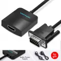 Переходник/адаптер Vention VGA + аудио > HDMI, длина 0.15 м, 1 шт., черный