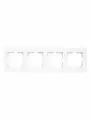 Рамка для розеток и выключателей Lezard Vesna 4 поста горизонтальная цвет белый матовый