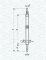 Свеча накаливания OPEL Vivaro mot. G9T720/G9U720 , RENAULT Laguna mot. G9T702 , Master II mot. G9T722/G9U720 MAGNETI MARELLI арт. .