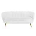 Прямой дизайнерский диван ракушка, Pearl triple boucle, белый