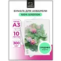 Папка для акварели Малевичъ Monet, 100% хлопок, 300 г/м, среднее зерно, А3, 10л