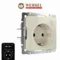 Умная розетка встраиваемая с заземлением Werkel W1171603 слоновая кость Wi-Fi IP20 Умный дом