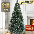 Елка новогодняя искусственная 210 см, 1100 веток Hogge Home для праздника на Новый Год и Рождество ель сосна пушистая с железной основой подставкой напольная из ПВХ пластика и металла, высокая