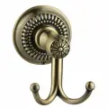 Настенный двойной крючок из нержавеющей стали, бронзовый с узором