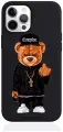 Черный силиконовый чехол для iPhone 12 Pro Max Мишка Compton