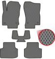 Автомобильные коврики EVA для Volkswagen Passat B8 (2014-н/в), серые с серым кантом, ячейка - ромб