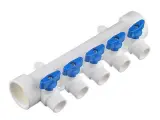 Коллектор полипропиленовый PPR-C ( с кранами ) 40x20 (5 выходов синий)