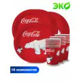 Набор бумажной одноразовой посуды для праздника Coca-Cola (стакан, тарелка по 18 шт.) ND Play